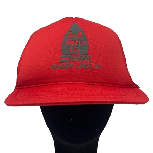Agway Bulk Motor Oil Meadow Lands PA Vintage Mesh Trucker Snapback Hat Cap Retro - Picture 1 of 10